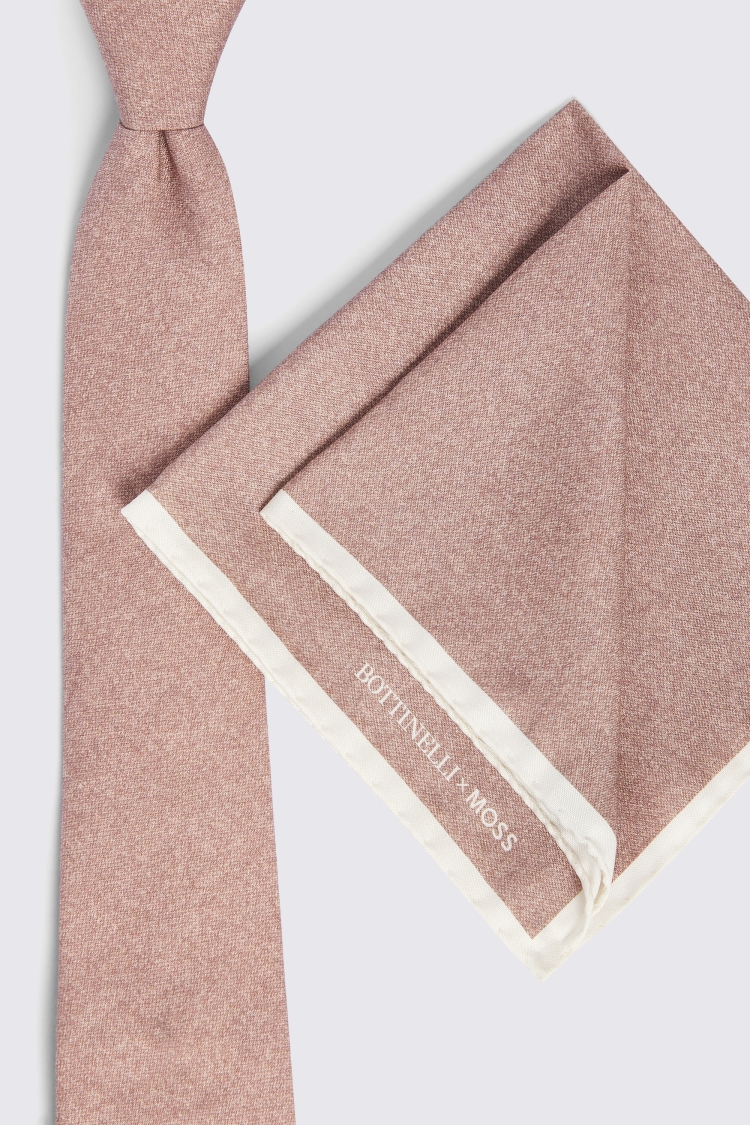 Bottinelli Dusty Pink Silk Semi-Plain Tie 