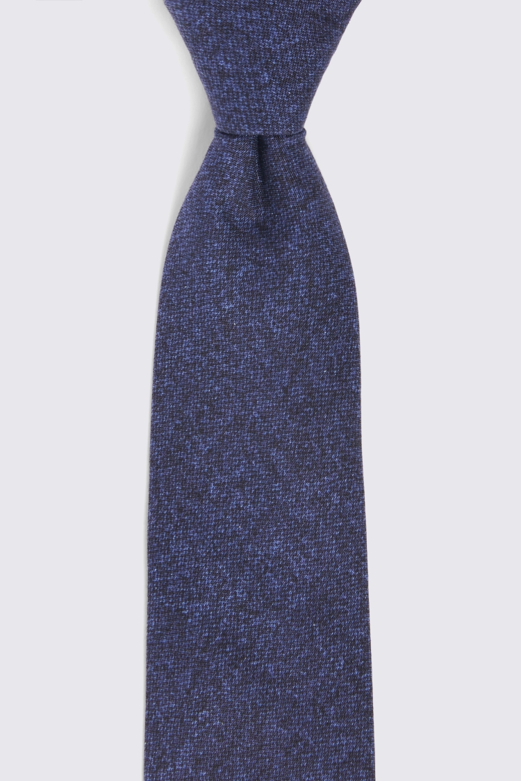 Bottinelli Navy Silk Semi-Plain Tie 