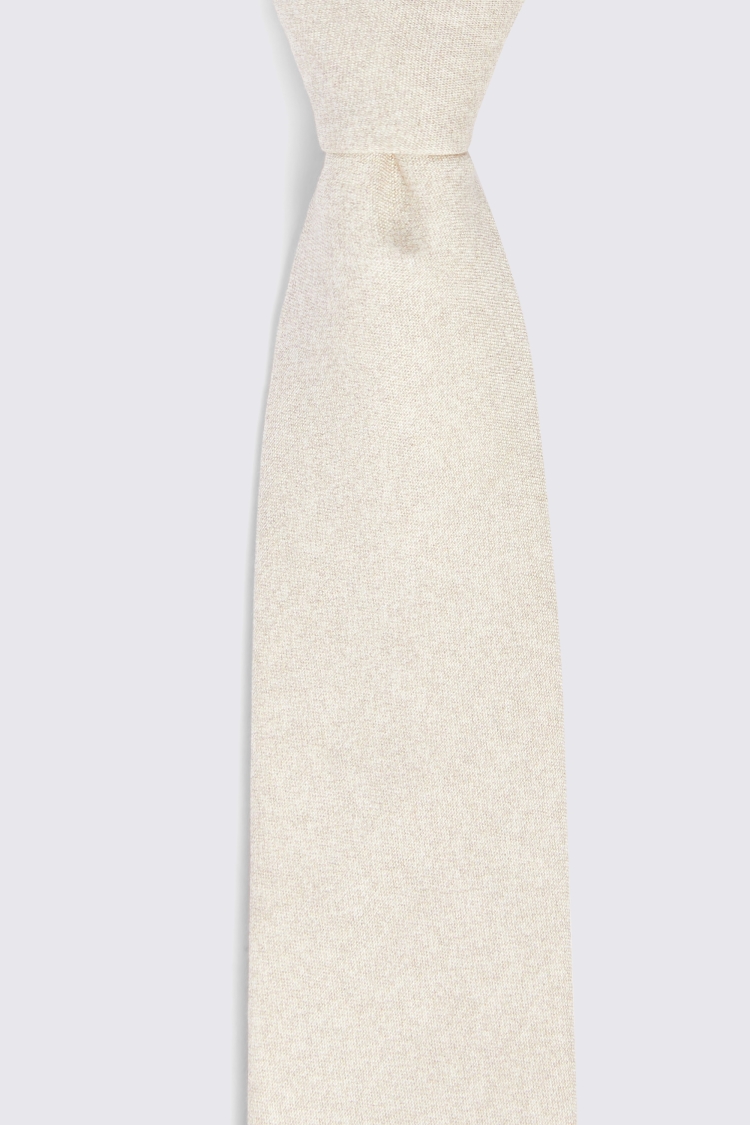 Bottinelli Neutral Silk Semi-Plain Tie 