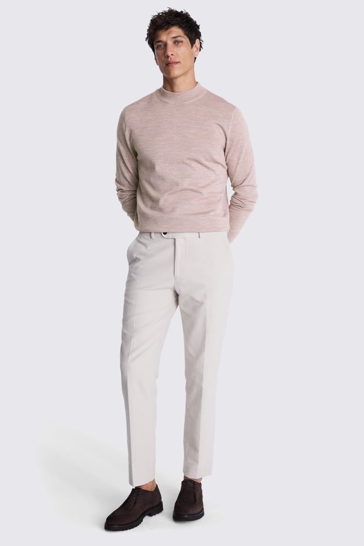 Light Pink Merino Mock-Neck Jumper