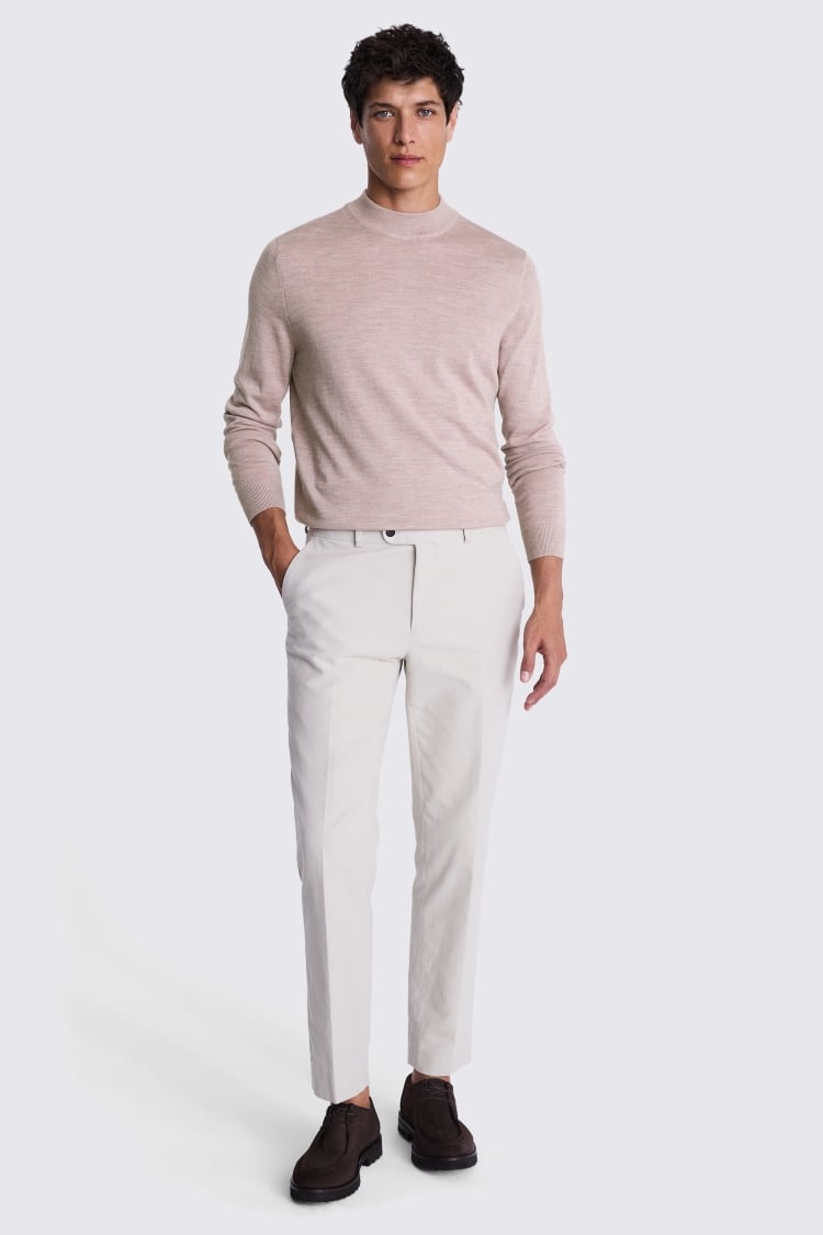 Light Pink Merino Mock-Neck Jumper