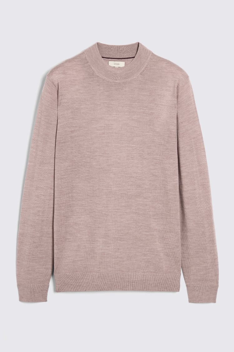 Light Pink Merino Mock-Neck Jumper