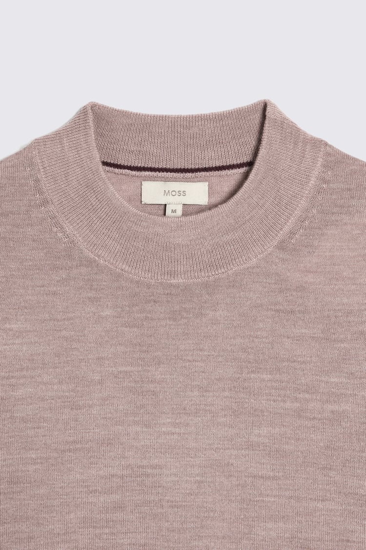 Light Pink Merino Mock-Neck Jumper