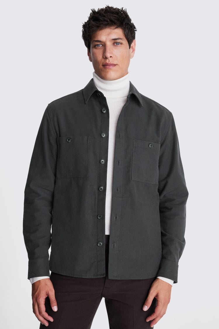 Charcoal Moleskin Overshirt