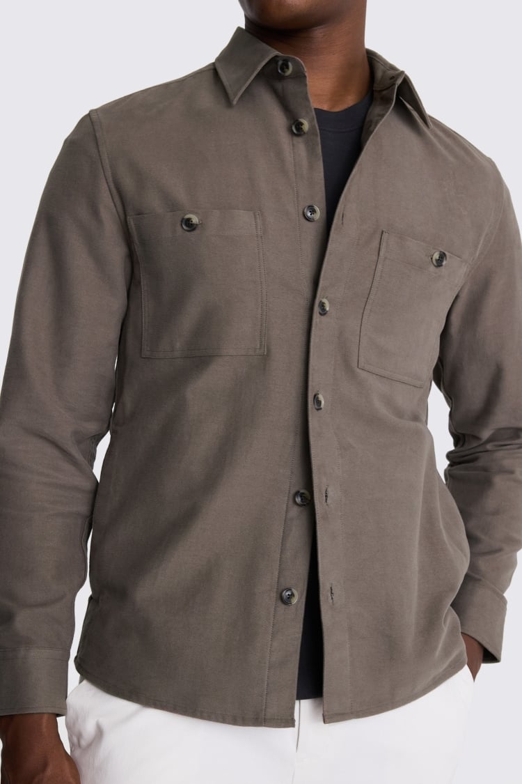 Taupe Moleskin Overshirt