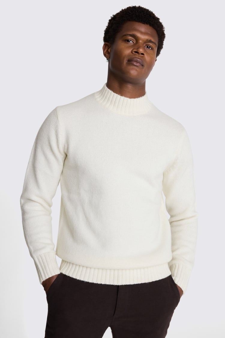 Mens chunky polo neck jumper on sale