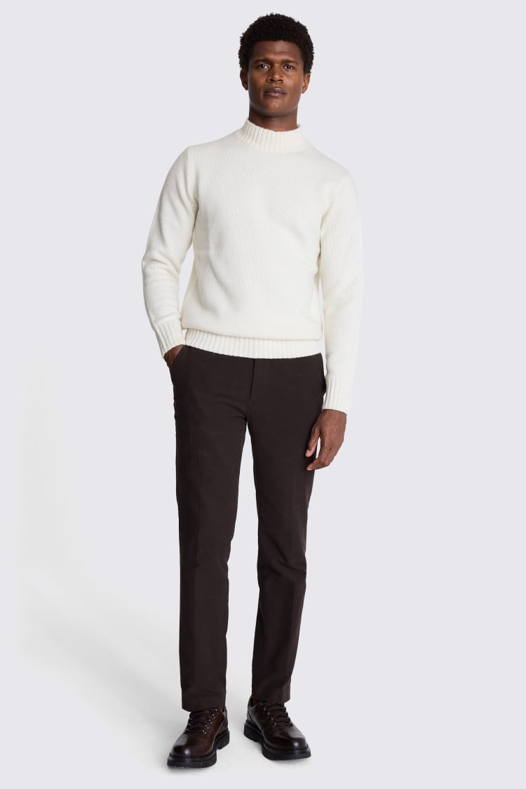 Ecru Chunky Mock-Neck Jumper