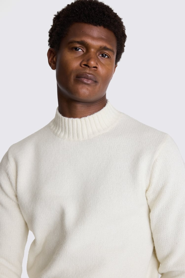 Ecru Chunky Mock-Neck Jumper