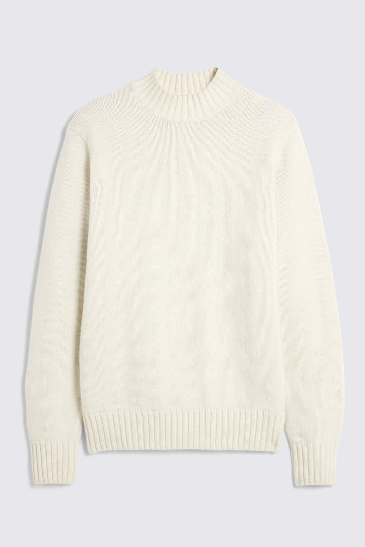 Ecru Chunky Mock-Neck Jumper