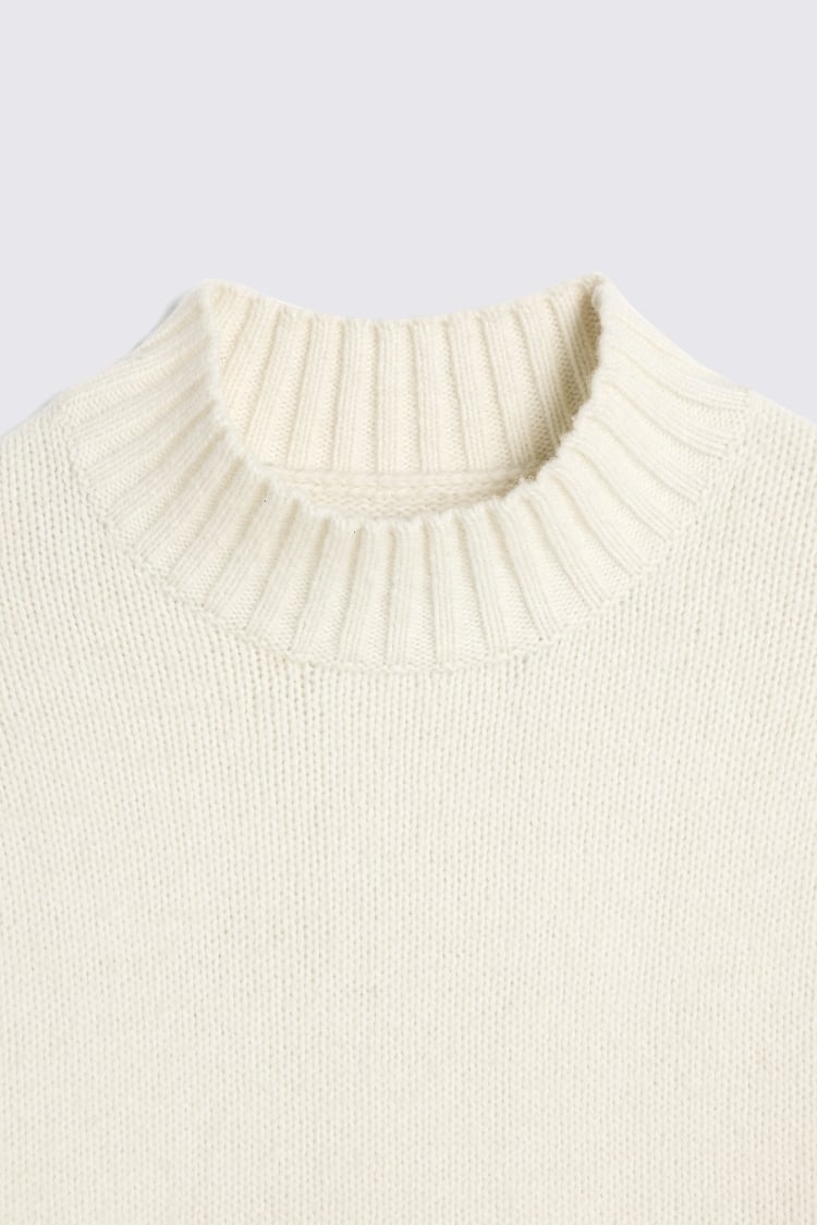 Ecru Chunky Mock-Neck Jumper