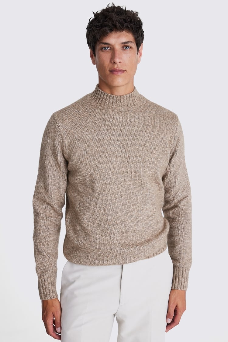 Mock Neck Jumpers for Men Moss