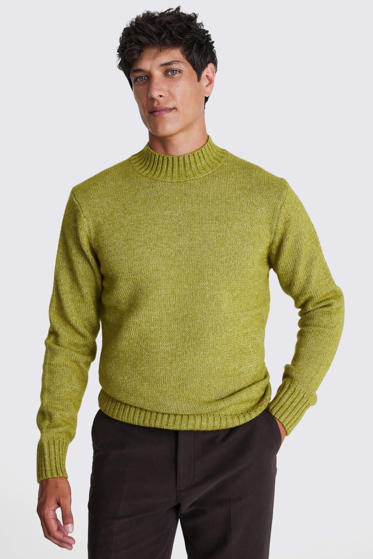 Lime Chunky Mock Neck Jumper Buy Online at Moss