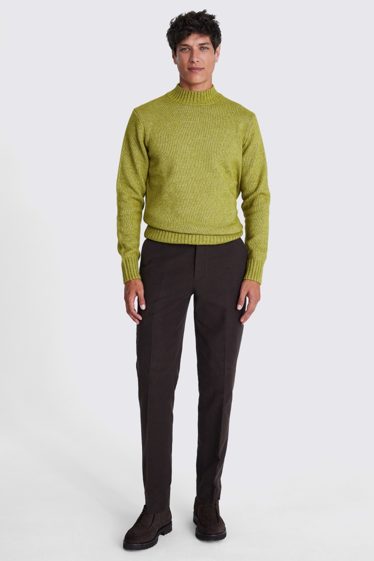 Lime Chunky Mock Neck Jumper