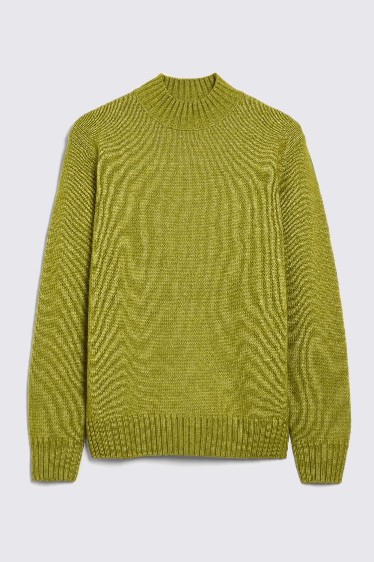 Lime Chunky Mock-Neck Jumper