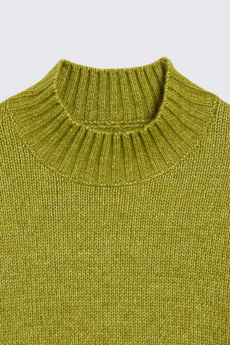 Lime Chunky Mock Neck Jumper