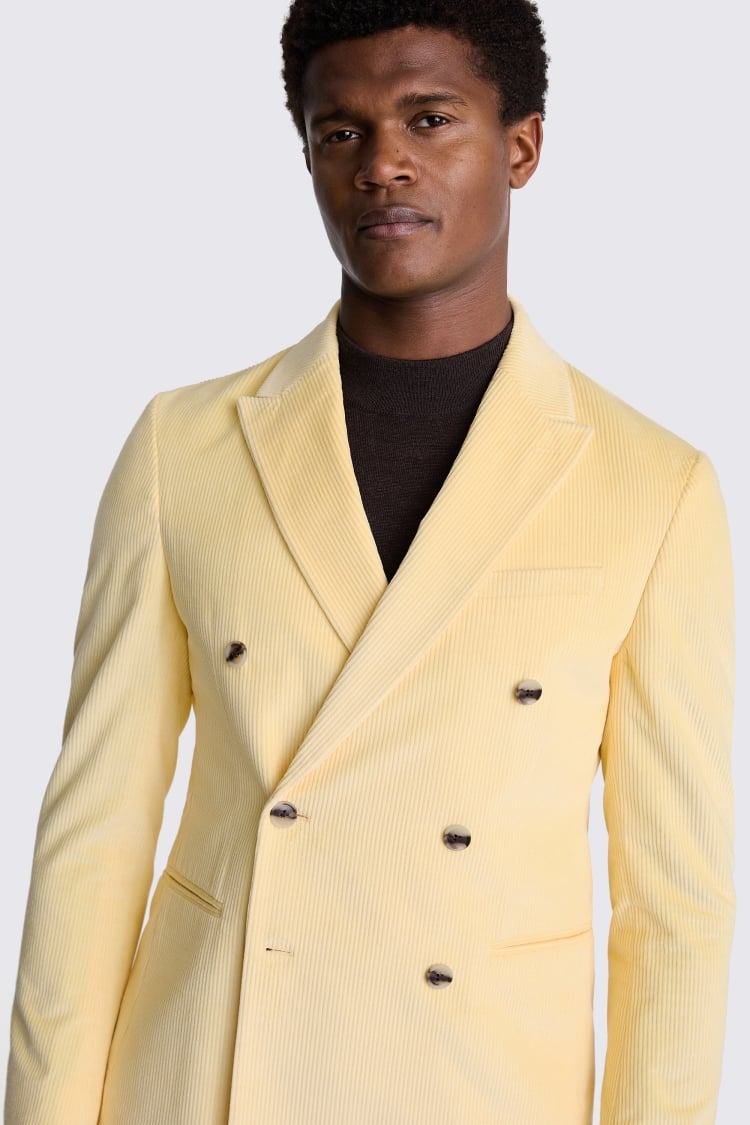 Slim Fit Yellow Corduroy Suit