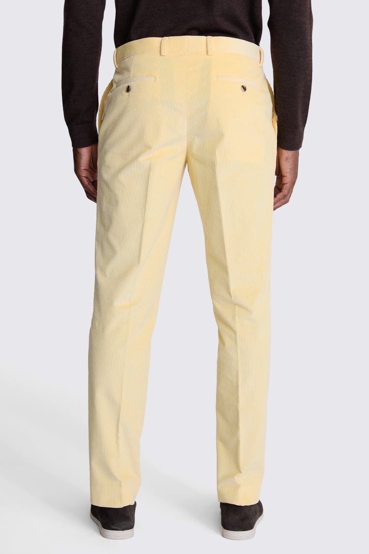 Slim Fit Yellow Corduroy Trousers