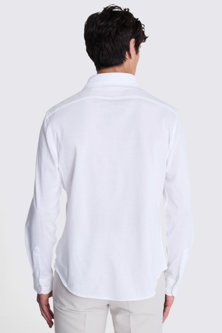 White Piqué Knit Shirt 