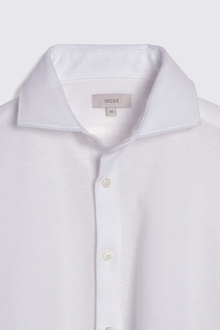 White Piqué Knit Shirt 