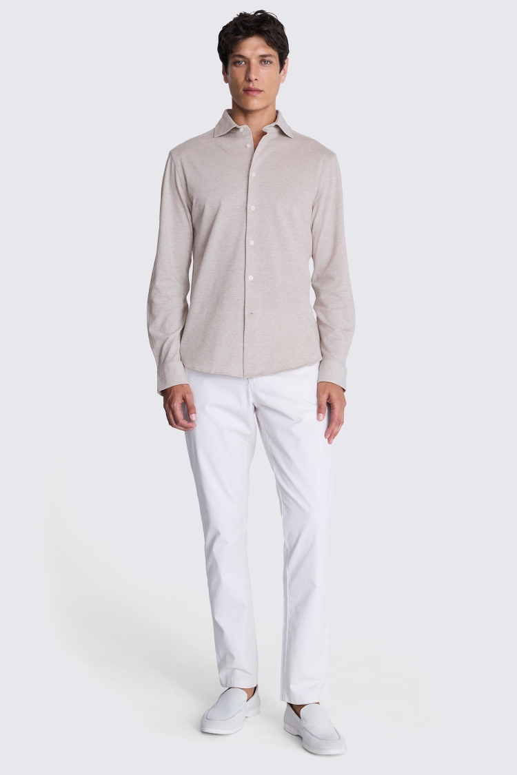 Neutral Piqué Knit Shirt 