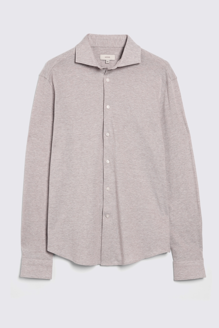 Neutral Piqué Knit Shirt 