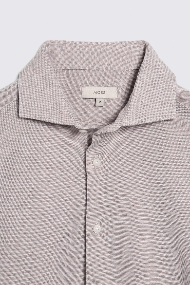 Neutral Piqué Knit Shirt 