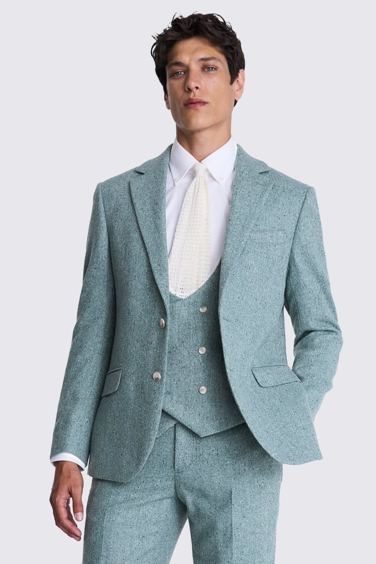 Tailored Fit Duck Egg Donegal Suit