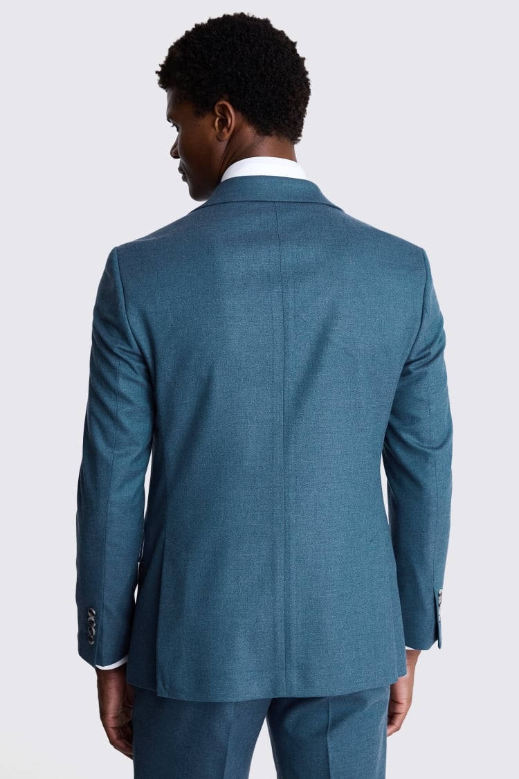 Tailored Fit Teal Flannel Suit