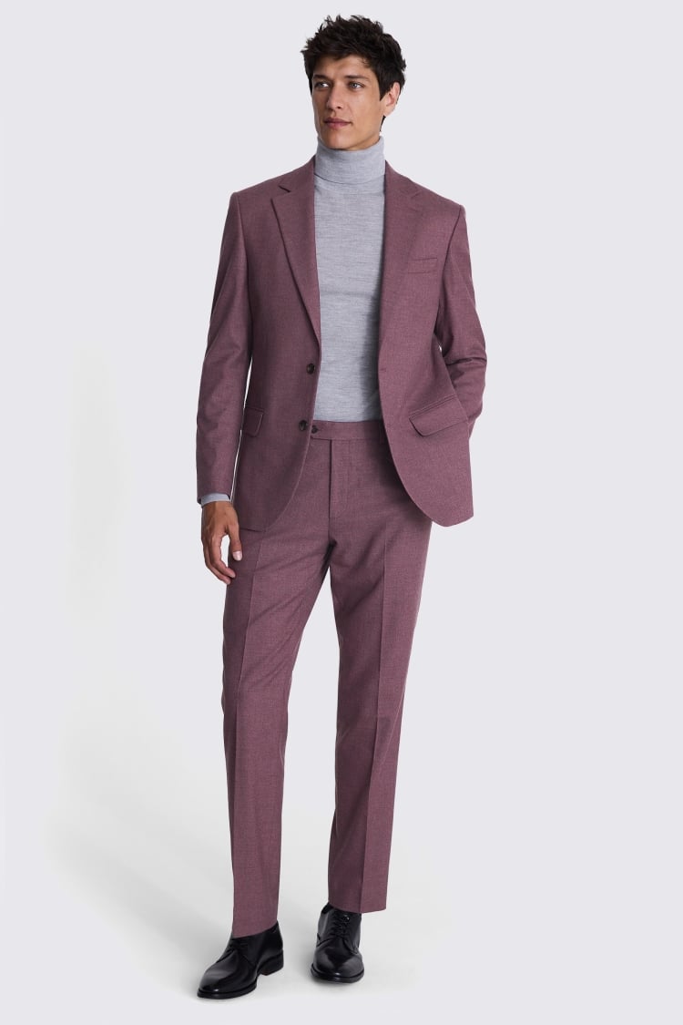 Tailored Fit Mulberry Flannel Suit