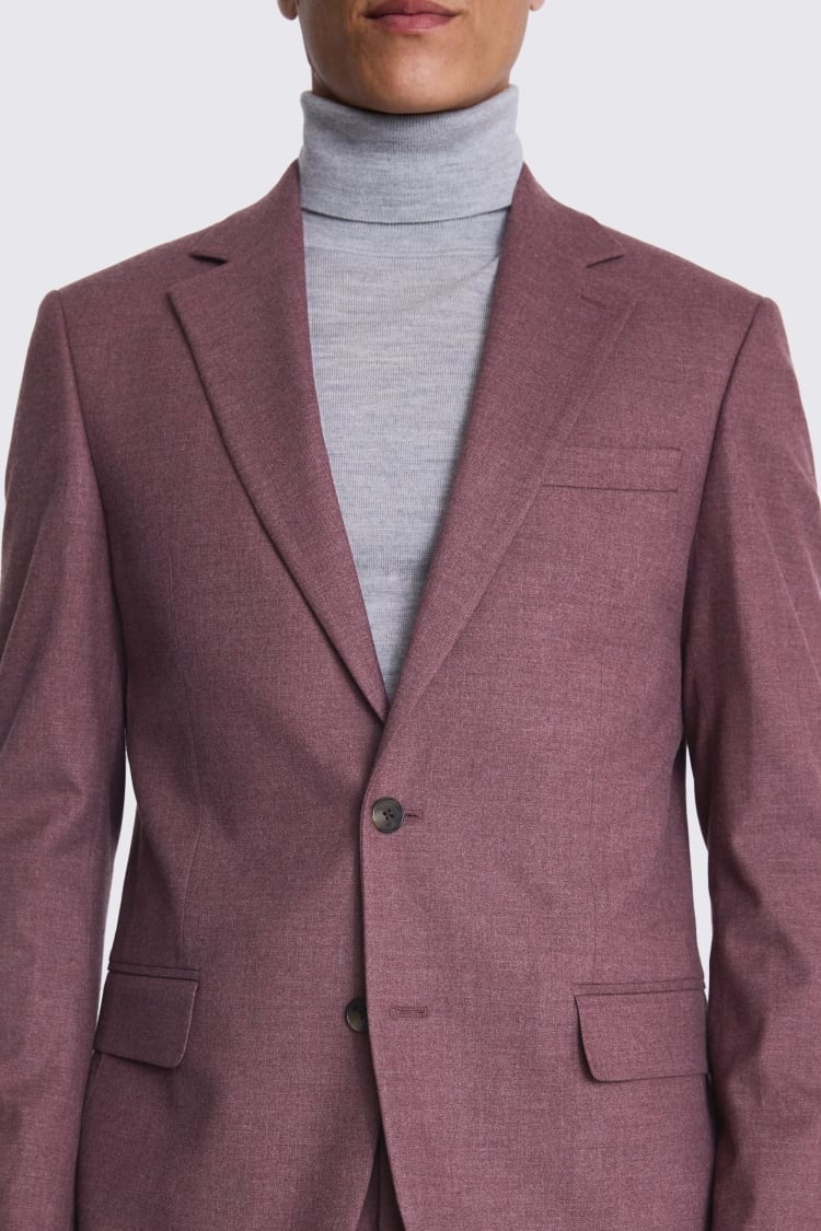 Tailored Fit Mulberry Flannel Suit