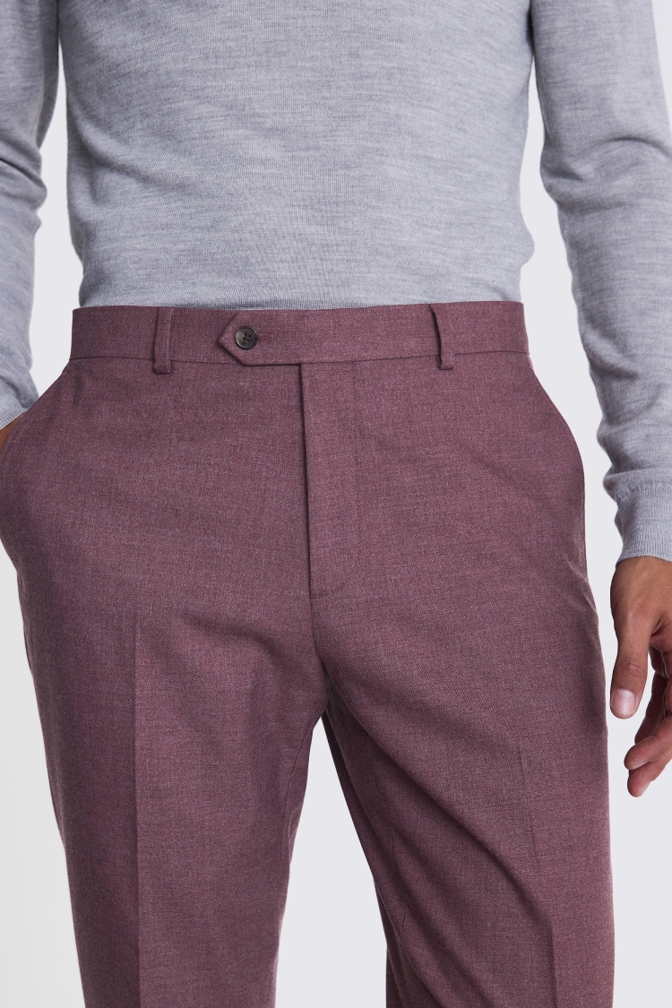 Tailored Fit Mulberry Flannel Trousers