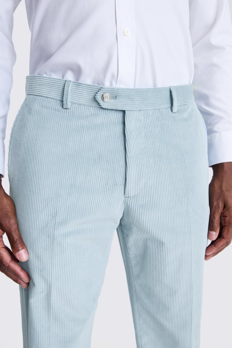 Tailored Fit Duck Egg Corduroy Trousers