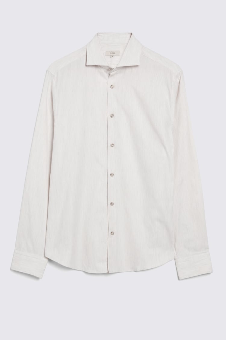 Off White Melange Brushed Shirt