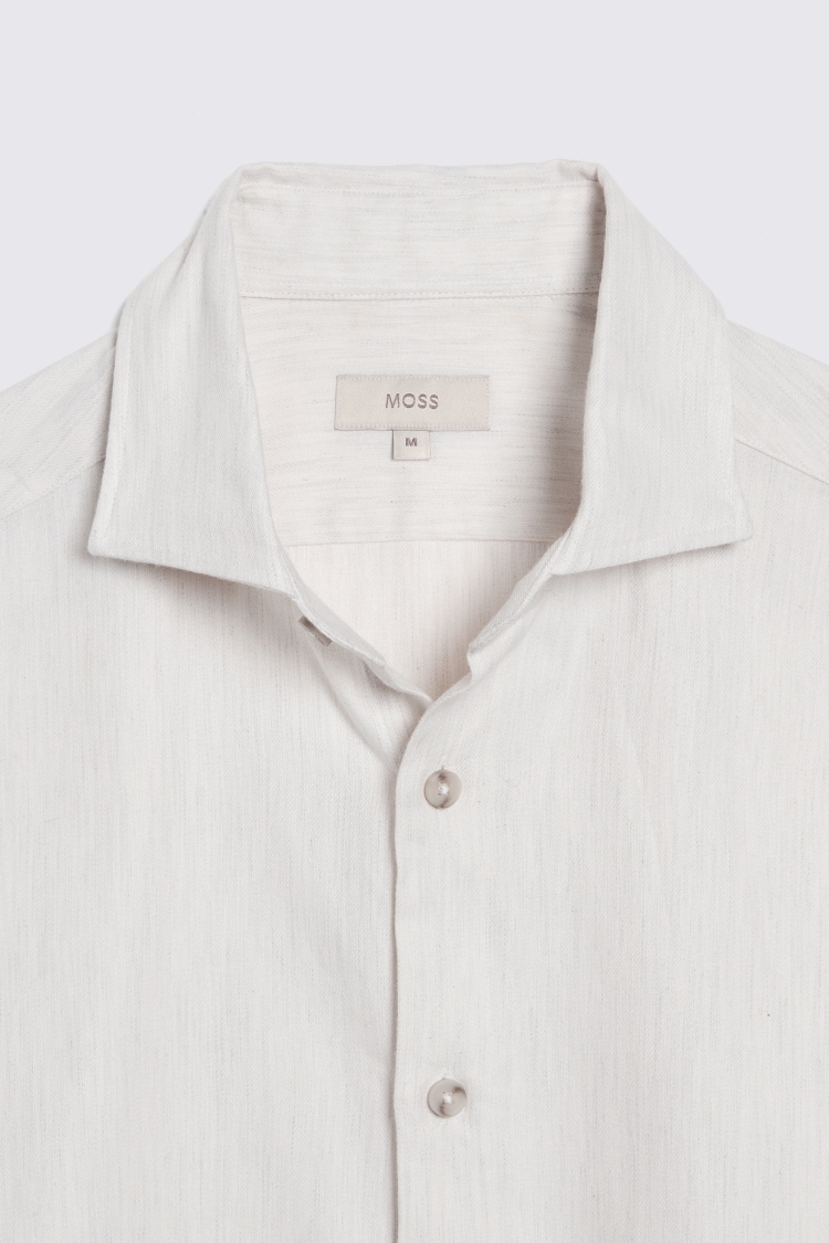 Off White Melange Brushed Shirt