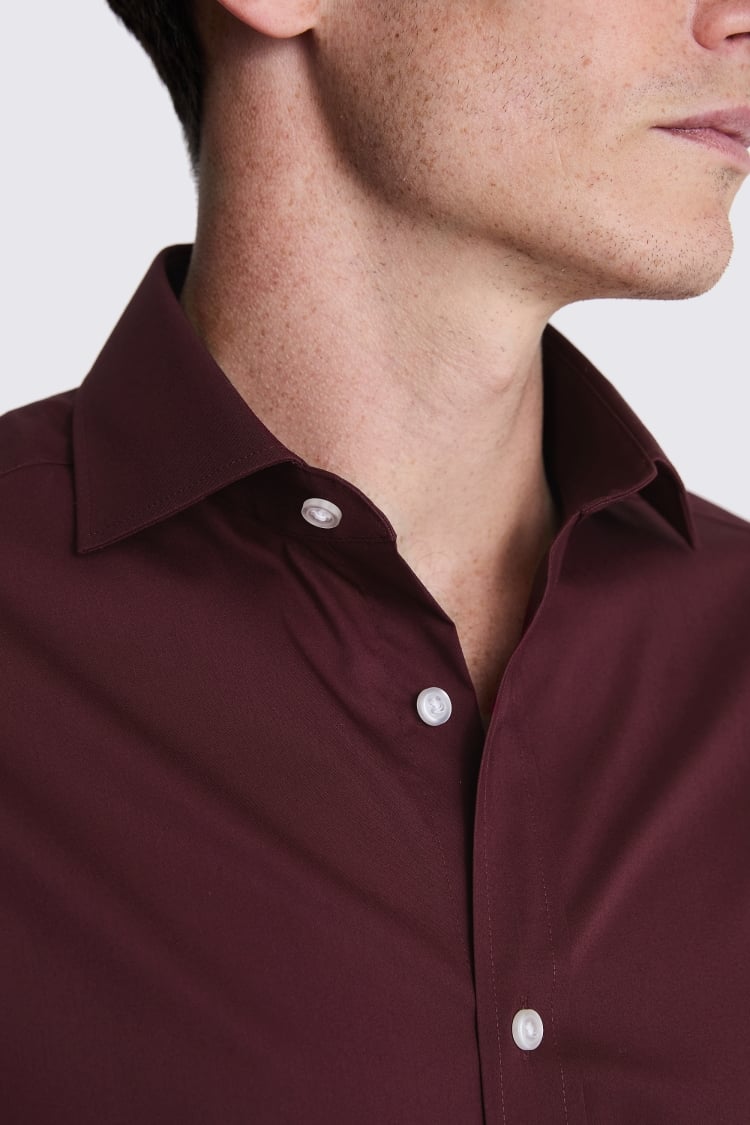 Regular Fit Wine Stretch Shirt