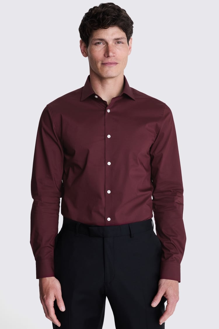 Slim Fit Wine Stretch Shirt 