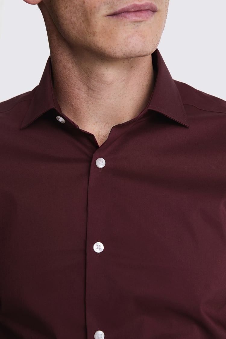 Slim Fit Wine Stretch Shirt 