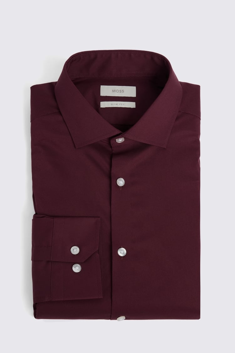 Slim Fit Wine Stretch Shirt 