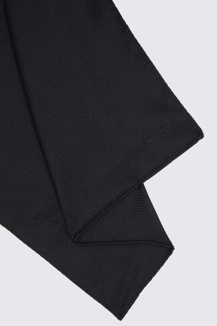 Black Silk Semi-Plain Pocket Square
