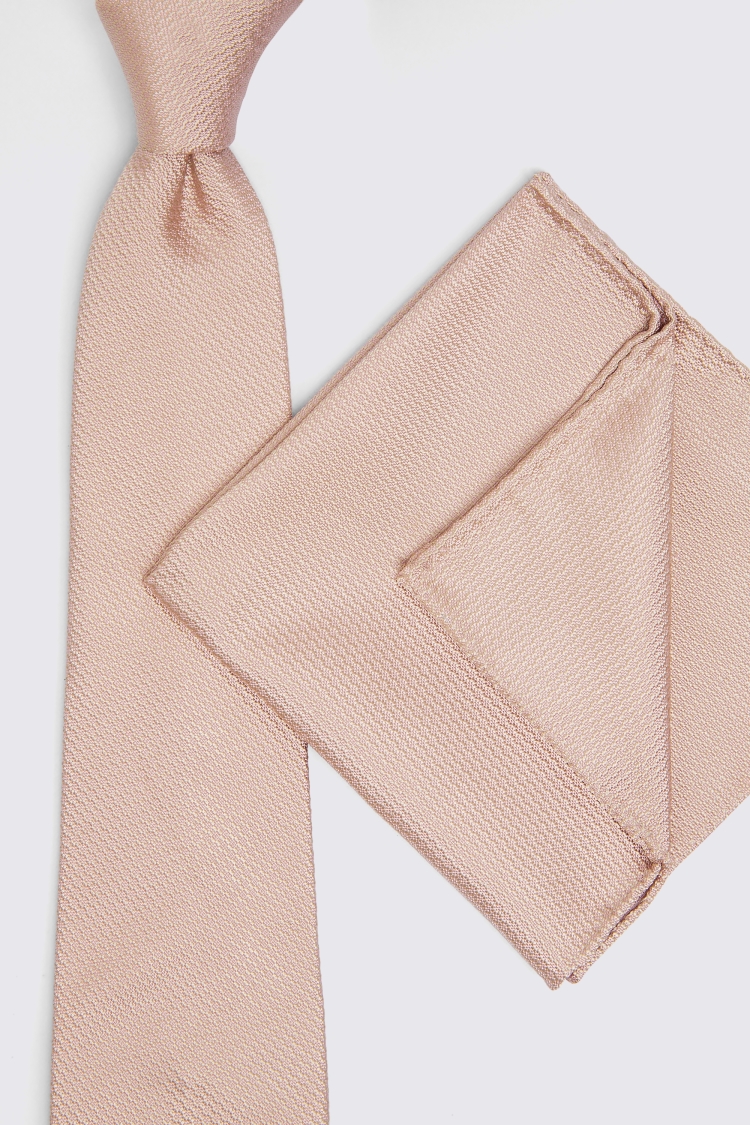 Dusty Pink Silk Semi-Plain Pocket Square