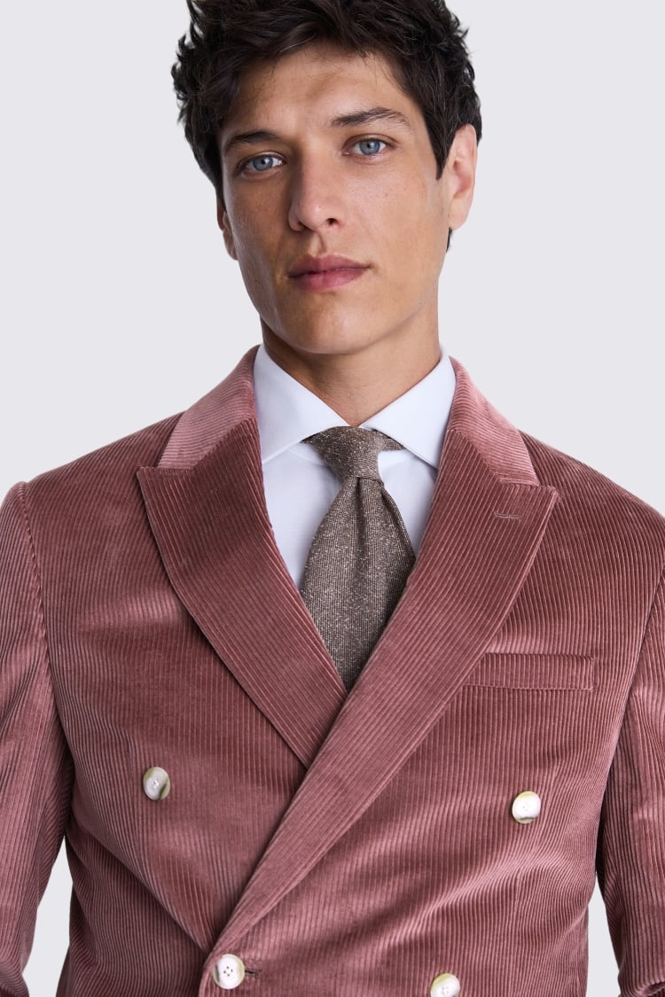 Slim Fit Cerise Corduroy Suit