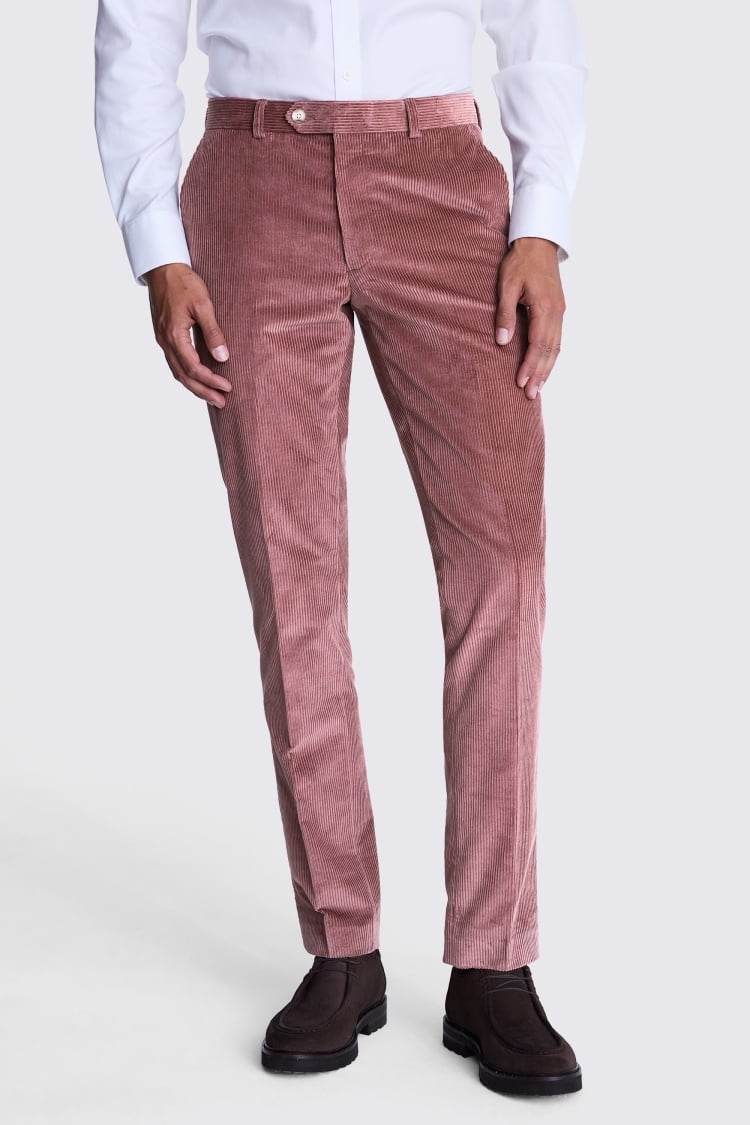 Slim Fit Cerise Corduroy Suit