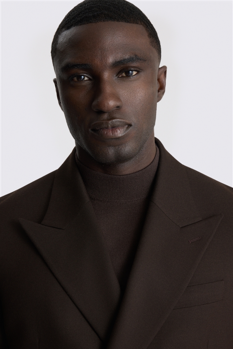 Relaxed Fit Brown Flannel Suit