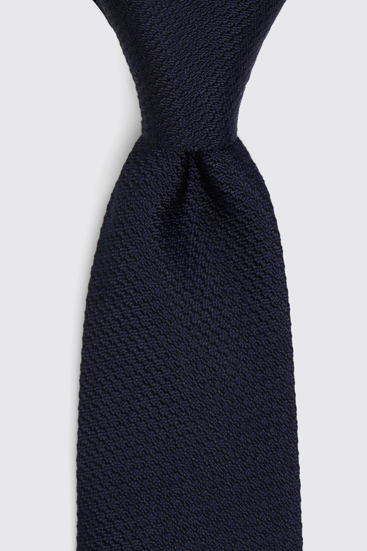 Navy Silk Semi-Plain Tie