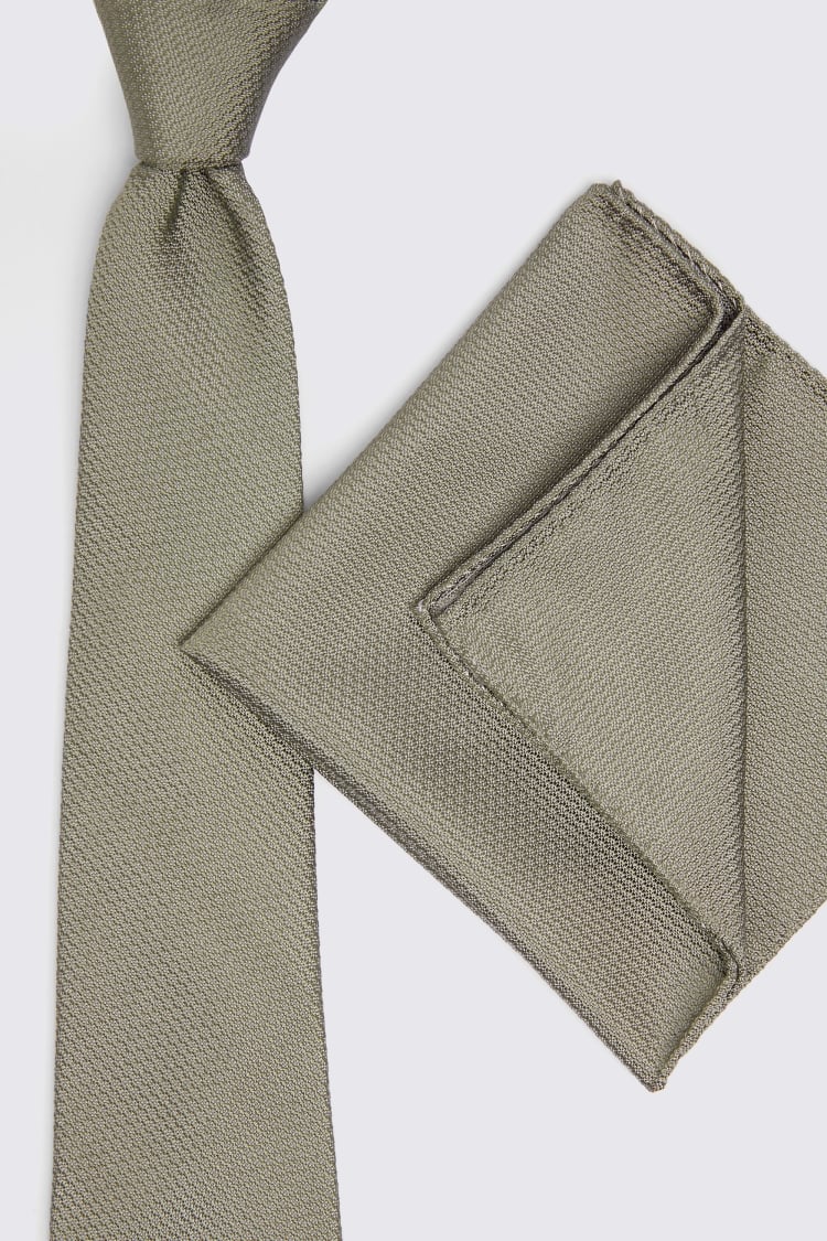 Sage Green Silk Semi-Plain Tie