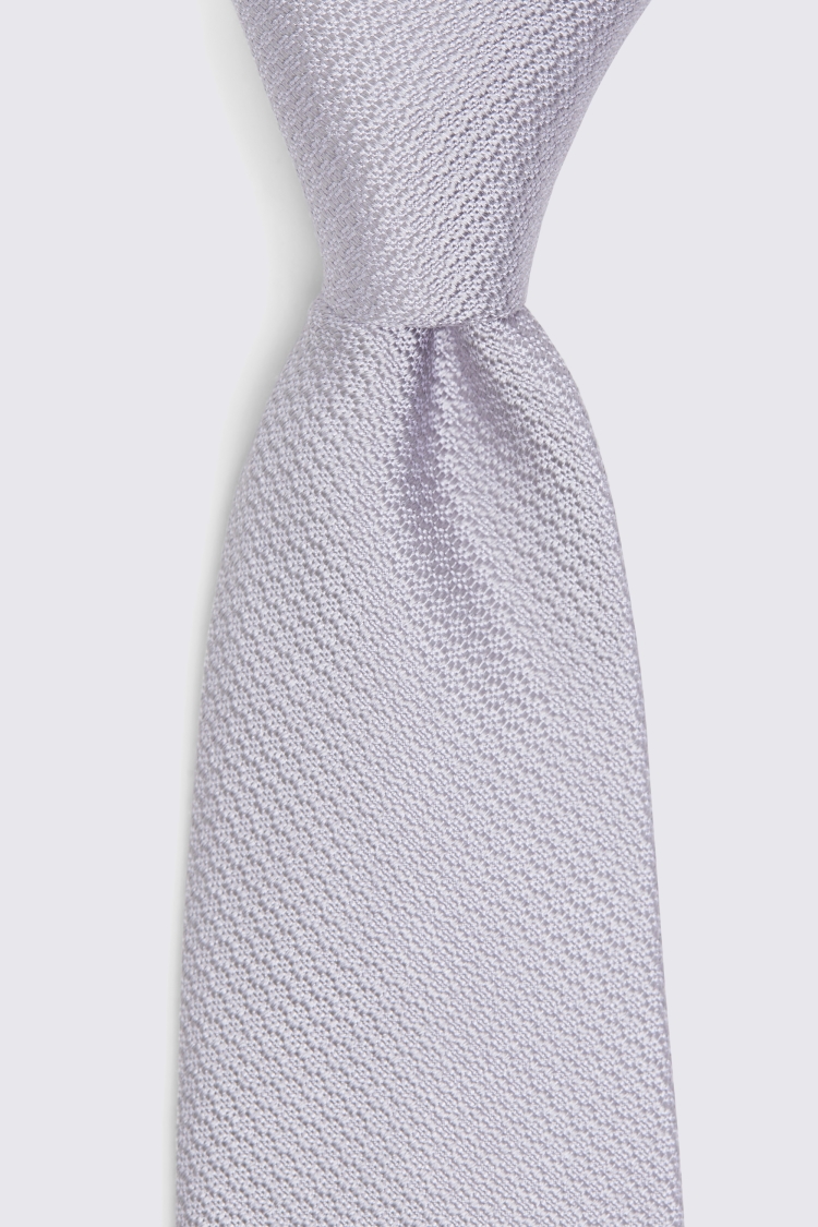 Silver Silk Semi-Plain Tie