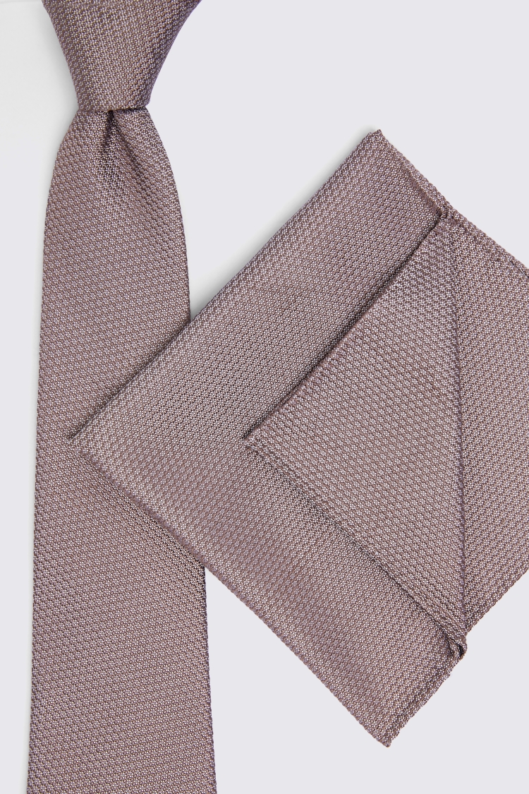 Taupe Silk Semi-Plain Tie