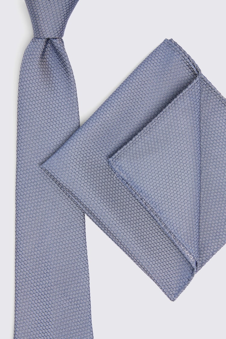 Airforce Blue Silk Semi-Plain Tie