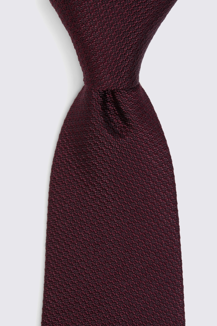 Burgundy Silk Semi-Plain Tie