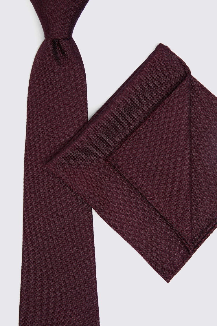 Burgundy Silk Semi-Plain Tie